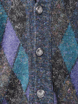 イタリア製 ダイヤ柄 カーディガン