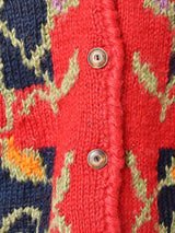 総柄 ハンドニット カーディガン