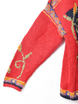 総柄 ハンドニット カーディガン