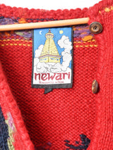 総柄 ハンドニット カーディガン