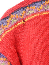 総柄 ハンドニット カーディガン