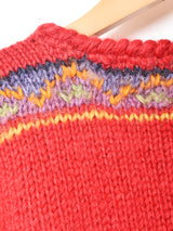 総柄 ハンドニット カーディガン