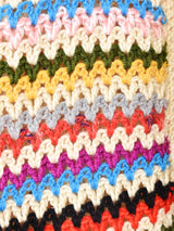 マルチカラー ポンポン付きカーディガン