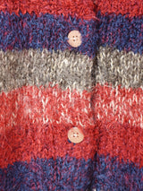 モヘア混 ボーダ—カーディガン