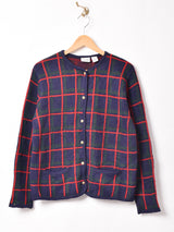 チェック柄 カーディガン