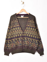 総柄 カーディガン