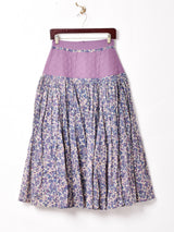 【3色展開】Emerald Motel 総柄 キルティング 切り替え フレアスカート