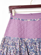 【3色展開】Emerald Motel 総柄 キルティング 切り替え フレアスカート