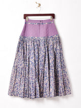 【3色展開】Emerald Motel 総柄 キルティング 切り替え フレアスカート