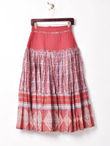 【3色展開】Emerald Motel 総柄 キルティング 切り替え フレアスカート