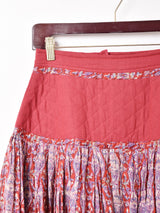 【3色展開】Emerald Motel 総柄 キルティング 切り替え フレアスカート