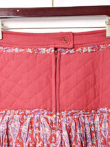 【3色展開】Emerald Motel 総柄 キルティング 切り替え フレアスカート