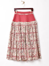 【3色展開】Emerald Motel 総柄 キルティング 切り替え フレアスカート