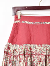 【3色展開】Emerald Motel 総柄 キルティング 切り替え フレアスカート