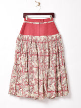 【3色展開】Emerald Motel 総柄 キルティング 切り替え フレアスカート