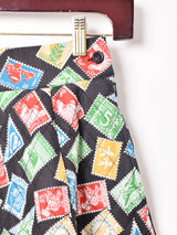 【3色展開】 総柄 キルティング サーキュラースカート