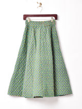 【3色展開】 総柄 キルティング サーキュラースカート