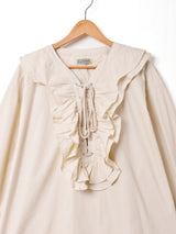 【2色展開】Emerald Motel  レースアップ 長袖 パイレーツブラウス