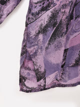 総柄 長袖 シルクシャツ