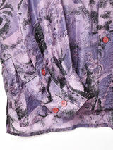 総柄 長袖 シルクシャツ