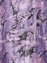 総柄 長袖 シルクシャツ