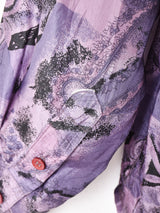 総柄 長袖 シルクシャツ