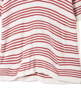 ボーダー レースアップ サマーニットトップス