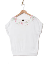 イタリア製 刺繍 サマーニットトップス