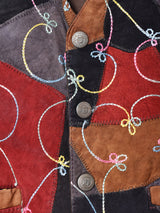 刺繍入り レザーベスト