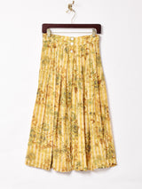 花柄 フロントボタンスカート