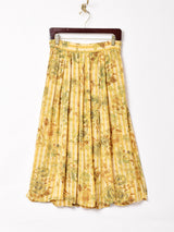 花柄 フロントボタンスカート