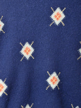 イタリア製 ダイヤ柄 ハイネックセーター