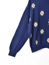 イタリア製 ダイヤ柄 ハイネックセーター