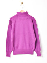 テープデザイン タートルネックセーター