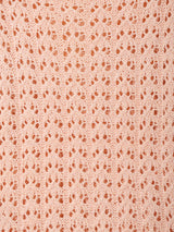 パステルカラー 5分袖 透かし編みセーター