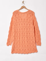 Vネック 透かし編みセーター