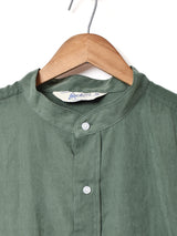 【3色展開】Backers ピーチスキン バンドカラー半袖シャツ