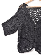 5分袖 クロシェカーディガン