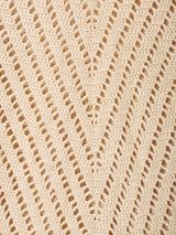 Vネック 長袖 クロシェトップス