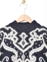 総柄 ハイネックセーター