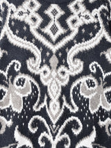 総柄 ハイネックセーター