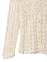 パールビーズ クロシェカーディガン