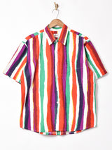 Backers マルチストライプ 半袖シャツ