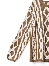 2カラー ケーブルセーター