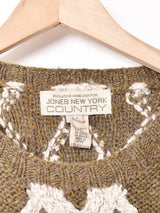 2カラー ケーブルセーター