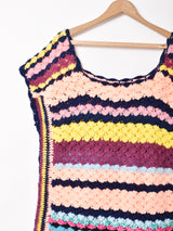 マルチボーダー クロシェニットべスト