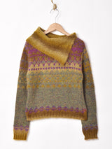 ネックデザイン モヘア セーター