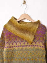 ネックデザイン モヘア セーター