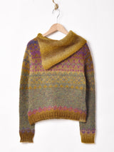 ネックデザイン モヘア セーター