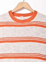 ボーダー 半袖セーター